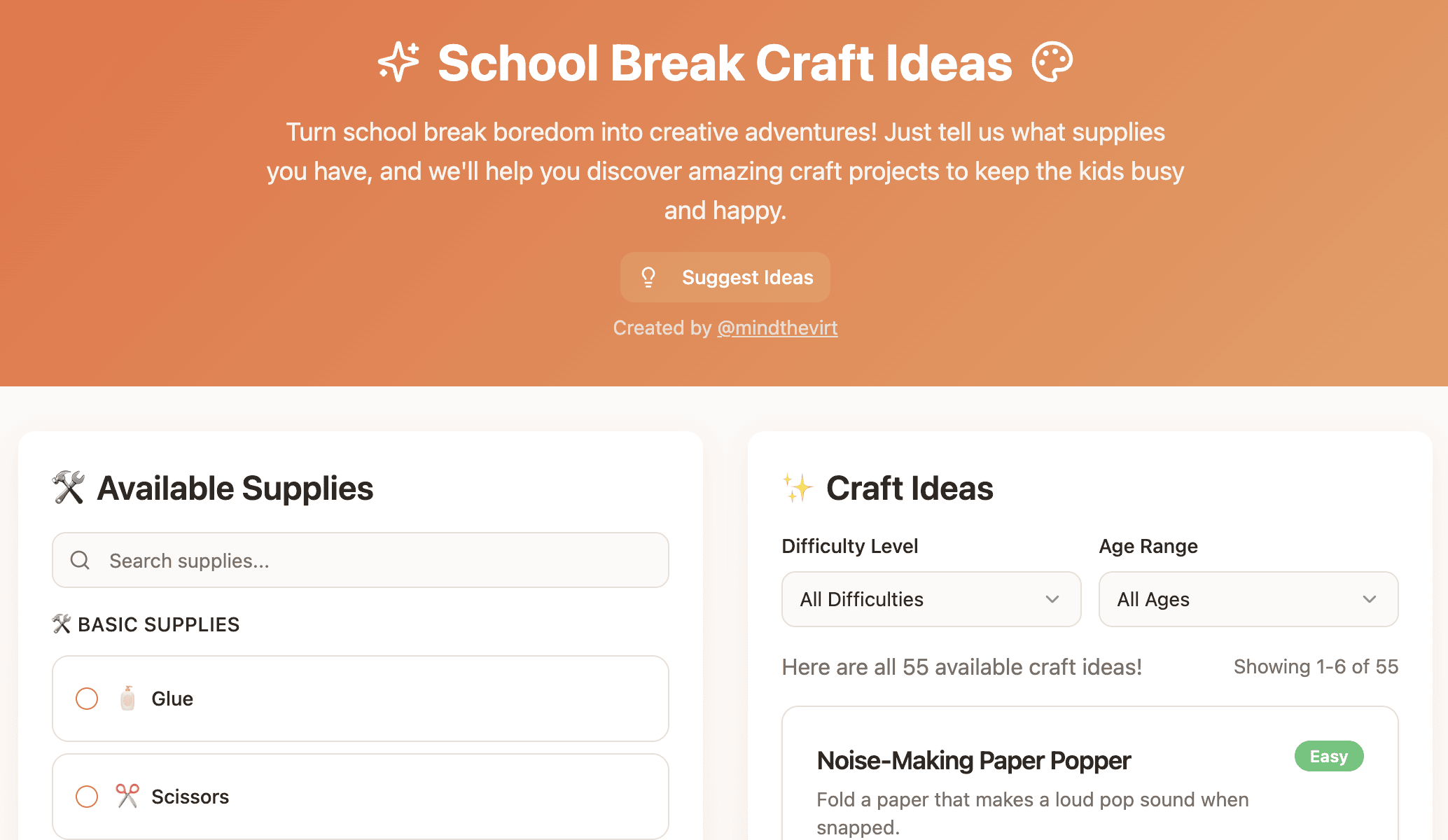 School Break Craft Ideas